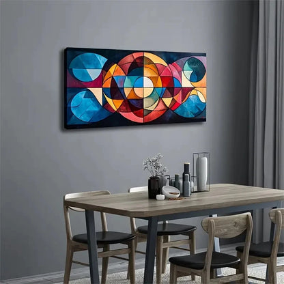 Symmetrical Geometric Patterns Wall Art Canvas Office Home Room Framed 120x60cm