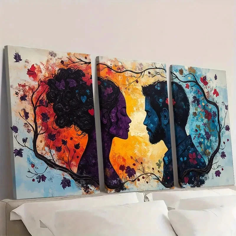 3pcs Abstract Decor with Vibrant Colors K Wall Art Set Canvas Framed 50x70cm - High Quality Print 100% Australian Made Wall Canvas Ready to Hang - Bella Home Decor
