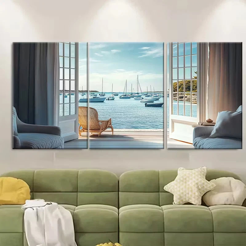 3pcs Martha'S Vineyard, Massachusetts Metal Print Ready to Hang Art