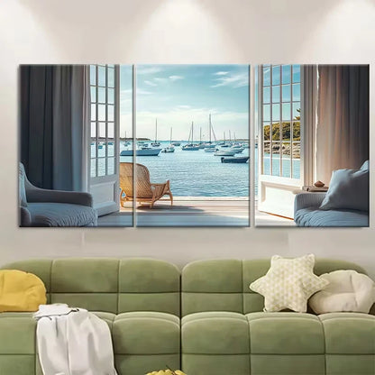 3pcs Martha'S Vineyard, Massachusetts Metal Print Ready to Hang Art