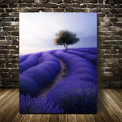Beautiful Carnation Serene Landscape Painting 40x60cm Metal Print Ready to Hang - Bella Home Decor