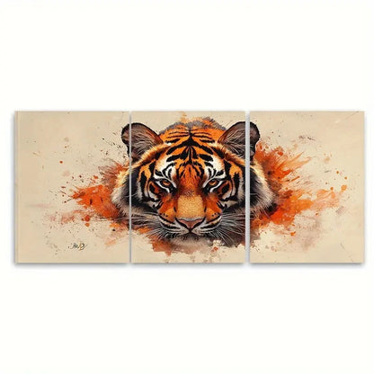 3pcs Wild Tiger Beautiful Big Cat TI   Wall Art Set Canvas Framed 50x70cm - High Quality Print 100% Australian Made Wall Canvas Ready to Hang