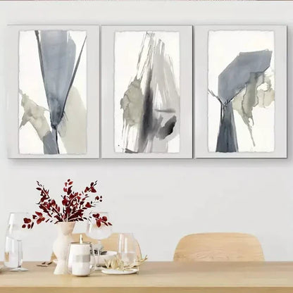 3 PCS Abstract Ink-Wash Style Wall Art Set Canvas Unframed - High Quality Print 100% Australian Made Wall Canvas - Bella Home Decor