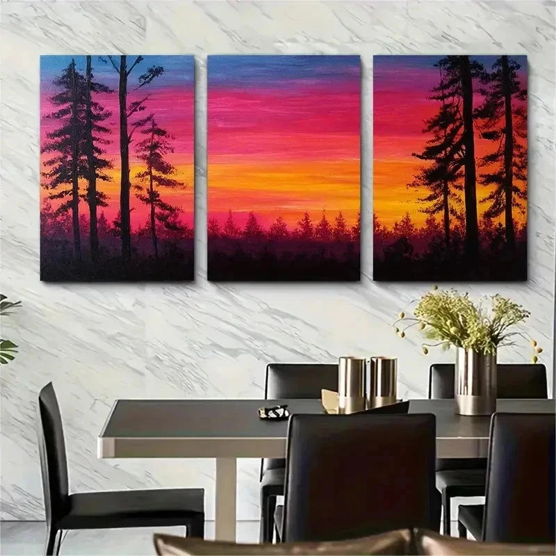 3pcs Tranquil Nature Scene Vibrant Color Perfect Wall Art Set Canvas Framed 50x70cm - High Quality Print 100% Australian Made Wall Canvas Ready to Hang
