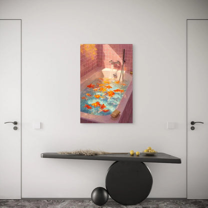 Goldenfish Bathtub Party Metal Print Ready to Hang