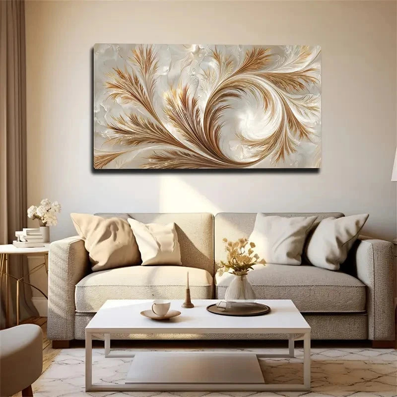 Adhesive Strips Neutral Palette Wall Art Canvas Office Home Room Framed 120x60cm