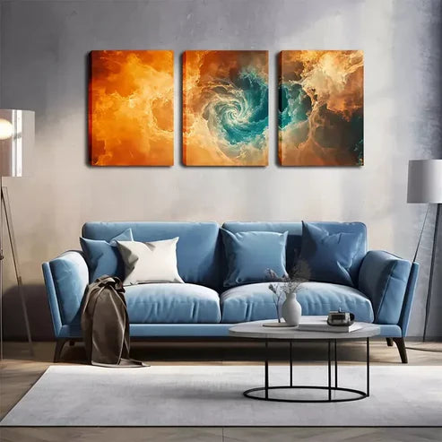 3pcs Psychedelic Nebula Wall Art Set Wall Art Canvas Unframed - High Quality Print 100% Australian Made Wall Canvas