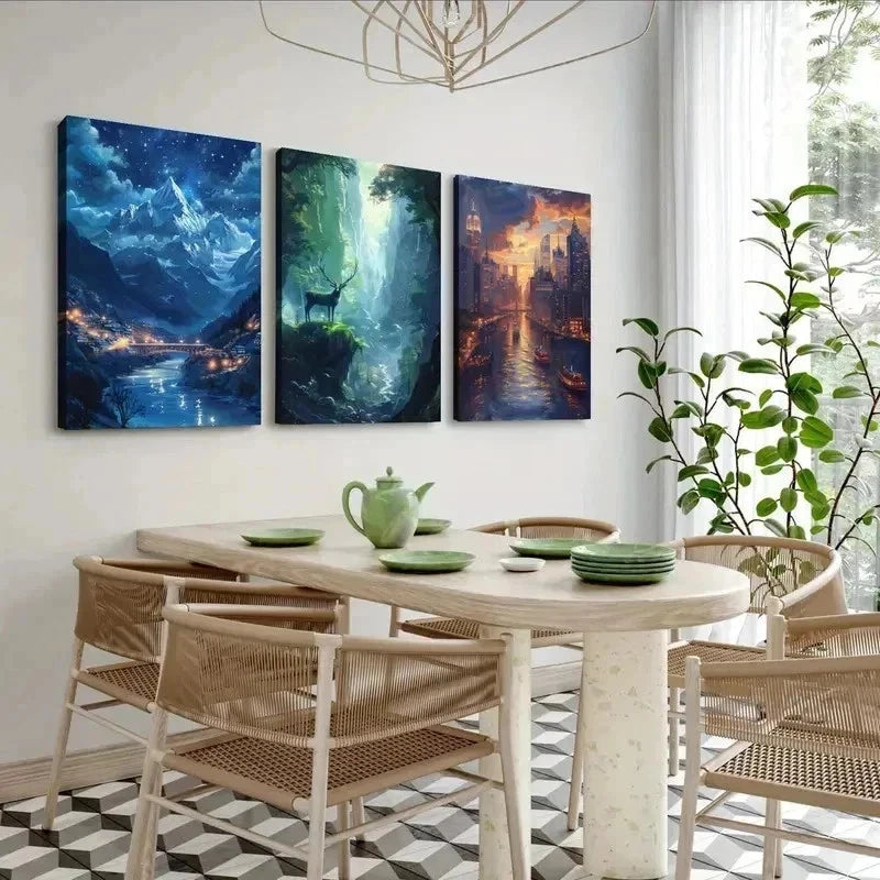 3pcs Three Prints ACOTAR    Wall Art Set Canvas Framed 60x90cm - High Quality Print 100% Australian Made Wall Canvas Ready to Hang