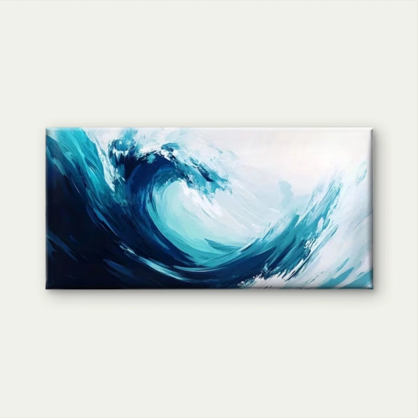 Blue Water Ocean Wave  Wall Art Canvas Office Home Room Framed 120x60cm
