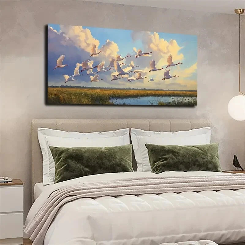 Nordic Style Creative Soaring Wall Art Canvas Office Home Room Framed 120x60cm - Bella Home Decor