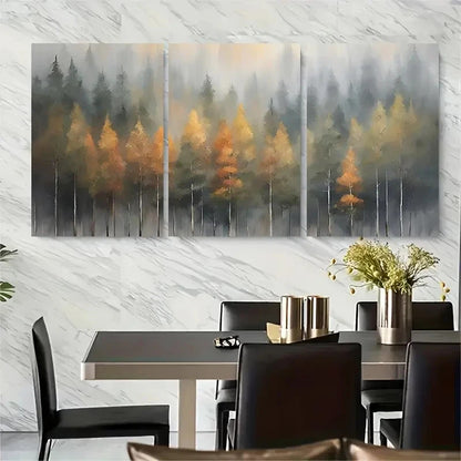 3pcs Fall Forest RusticAutumn Metal Print Ready to Hang Art