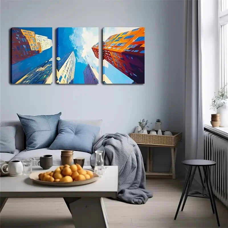 3pcs View Of The Sky Abstract Perfect Wall Art Set Canvas Framed 40x60cm - High Quality Print 100% Australian Made Wall Canvas Ready to Hang - Bella Home Decor