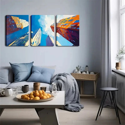 3pcs View Of The Sky Abstract Perfect Wall Art Set Canvas Framed 40x60cm - High Quality Print 100% Australian Made Wall Canvas Ready to Hang - Bella Home Decor