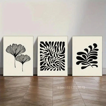3pcs Black and white art Decor Print Metal Print Ready to Hang Art - Bella Home Decor