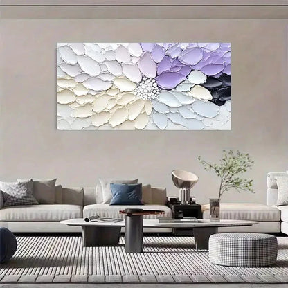 Abstract Lavender Gray Texture Wall Art Canvas Office Home Room Framed 120x60cm