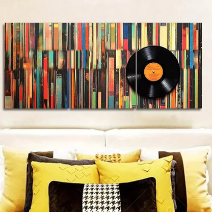 3pcs Inspired by Music on Vinyl Wall Art Set Canvas Unframed - High Quality Print 100% Australian Made Wall Canvas