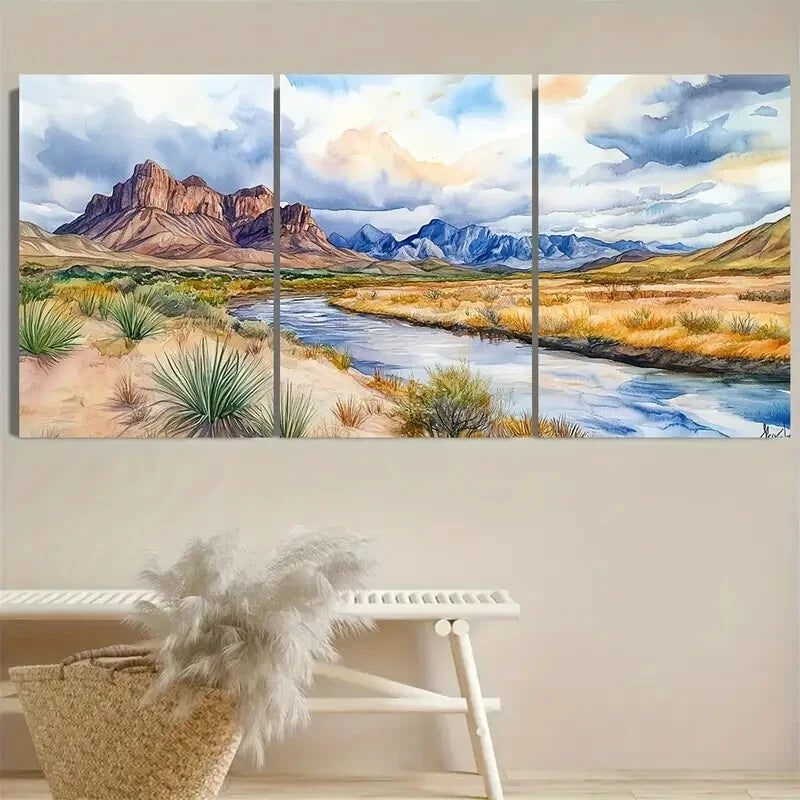 3pcs Big Bend National Park Rio Grande Texas Metal Print Ready to Hang Art - Bella Home Decor