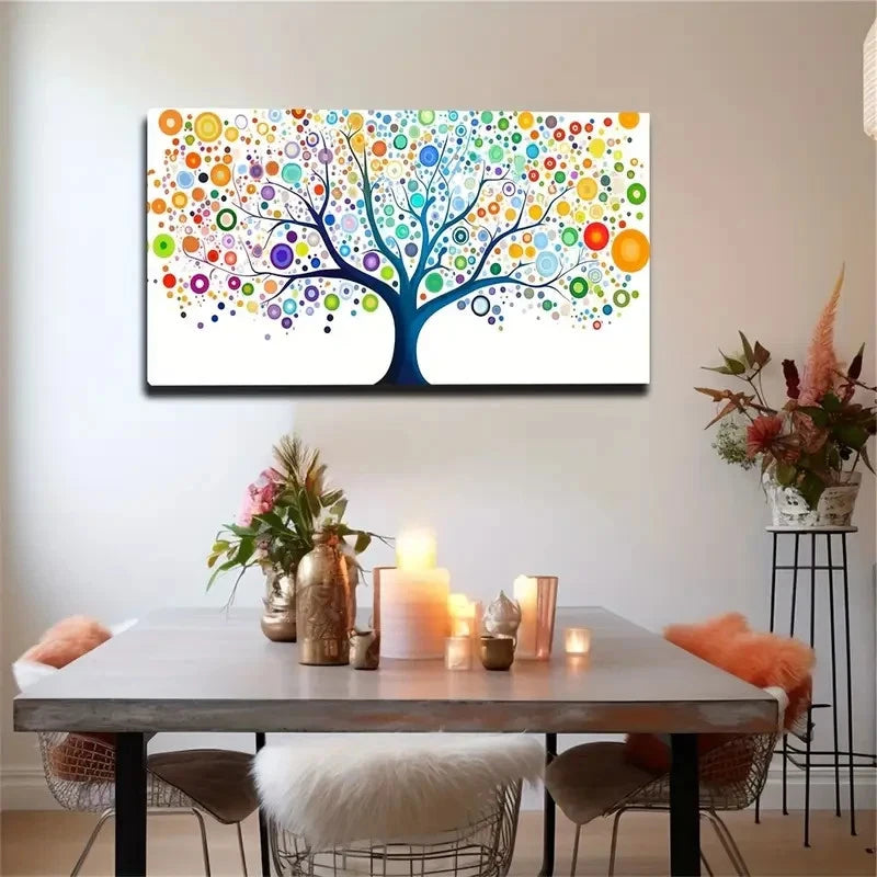 Abstract Colorful Tree Wall Art Canvas Office Home Room Framed 120x60cm
