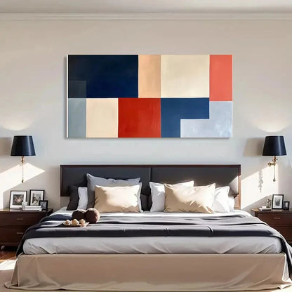 Abstract Minimalist Geometric Wall Art Canvas Office Home Room Framed 120x60cm - Bella Home Decor