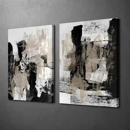 2pcs Decorative Painting, Geometric Fluid Watercolor Style Canvas Framed 50x75cm - High Quality Print 100% Australian Made Wall Canvas Ready to Hang - Bella Home Decor
