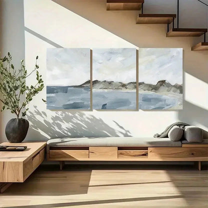 3pcs Serene Coastal Scene, Metal Print Ready to Hang Art
