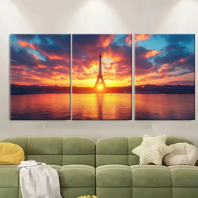3pcs Sunrise to Sunset Photography Metal Print Ready to Hang Art
