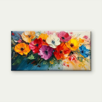 Colorful Flowers Watercolour Wall Art Canvas Office Home Room Framed 120x60cm