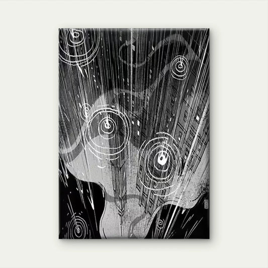 Raindrops on the City Window 40x60cm Metal Print Ready to Hang