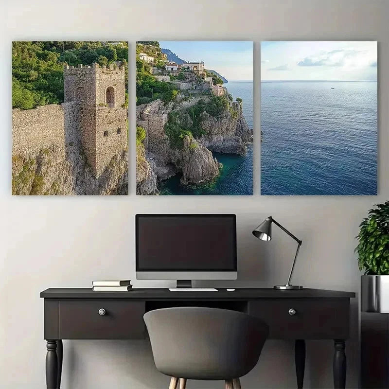 3pcs Minor Amalfi Italy Nature PerfectWall Art Set Canvas Framed 60x90cm - High Quality Print 100% Australian Made Wall Canvas Ready to Hang