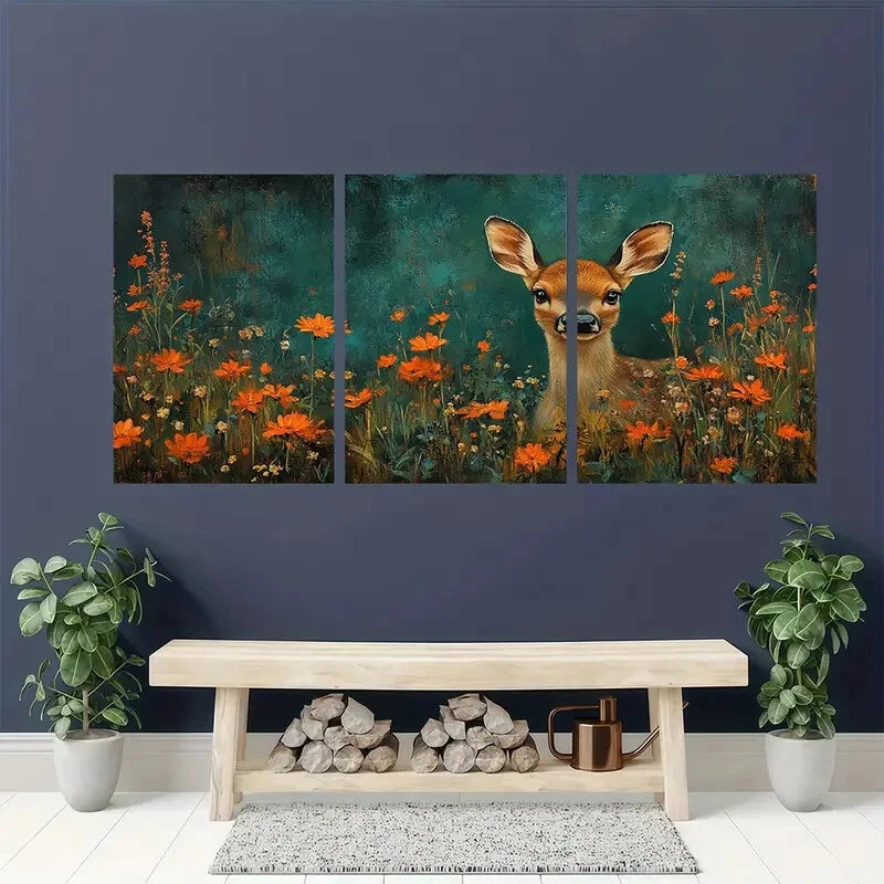 3pcs "The Meadow" by Lisa F, French Metal Print Ready to Hang Art - Bella Home Decor