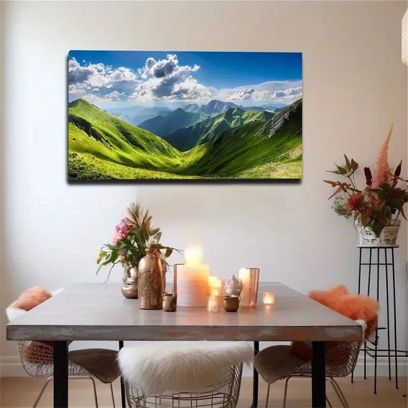 Majestic Mountain Distinct Wall Art Canvas Office Home Room Framed 120x60cm