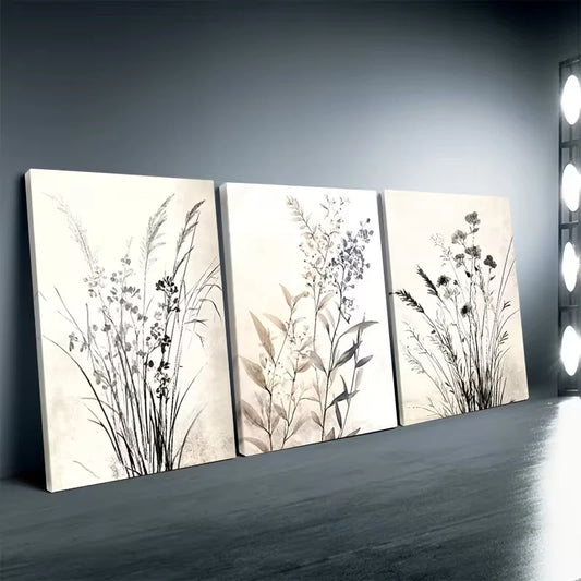 3pcs Featuring a Botanical and Floral Wall Art Set Canvas Framed 40x60cm - High Quality Print 100% Australian Made Wall Canvas Ready to Hang