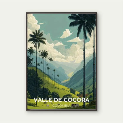 Valle De Cocora Palm Colombian Landscape Travel Poster Print Wall Art
