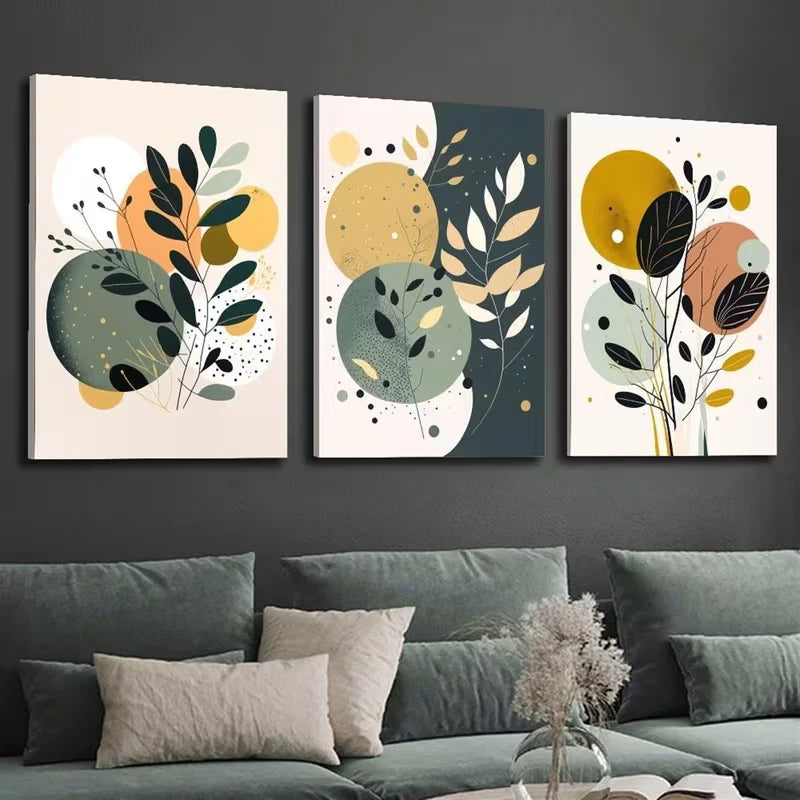 3pcs Abstract Bohemian Wall Art Set Canvas Framed 50x70cm – High Quality Print, 100% Australian Made, Ready to Hang