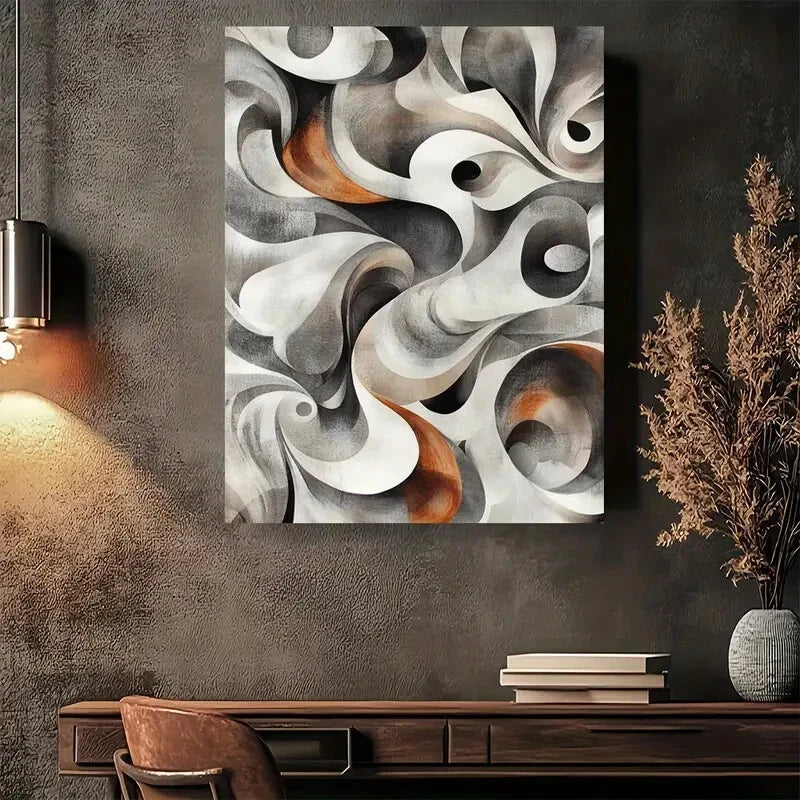Beautiful Modern Abstract Painting 40x60cm Metal Print Ready to Hang - Bella Home Decor