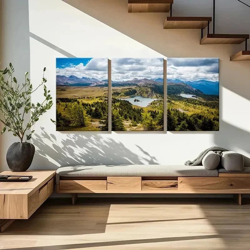 3pcs Mountain Nature Forest & Lake Wall Art Set Canvas Framed 60x90cm - High Quality Print 100% Australian Made Wall Canvas Ready to Hang
