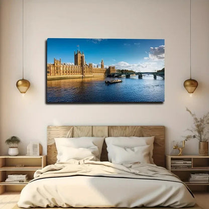 London Skyline Wall Art Canvas Office Home Room Framed 120x60cm