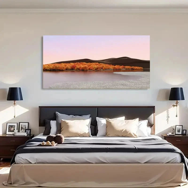 Autumn Sky Over Tranquil Hills Wall Art Canvas Office Home Room Framed 120x60cm