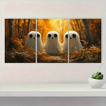 3pcs Autumn Forest  Hallo  Decor Wall Art Set Canvas Framed 40x60cm - High Quality Print 100% Australian Made Wall Canvas Ready to Hang - Bella Home Decor