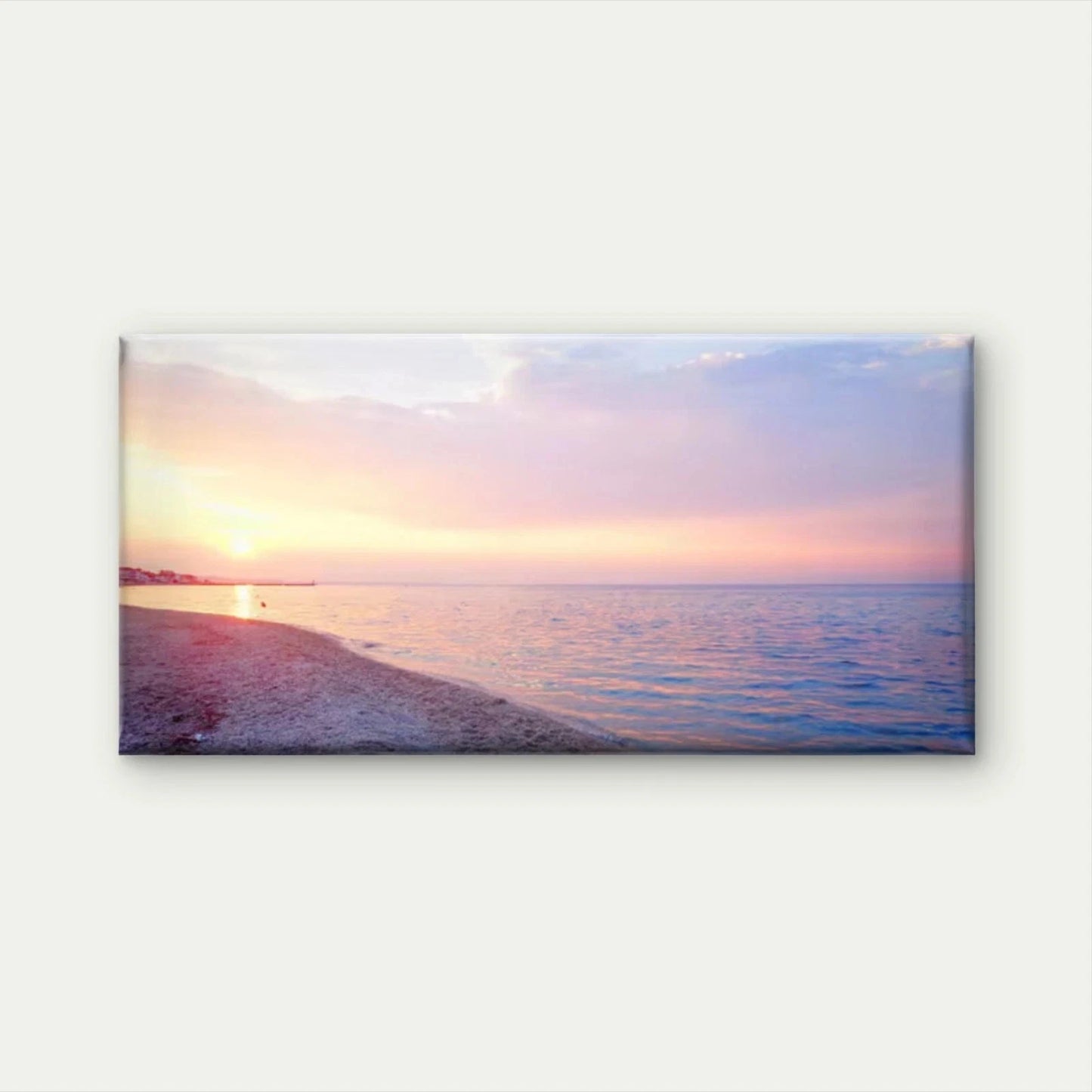 Greek Island Beach Scene Wall Art Canvas Office Home Room Framed 120x60cm
