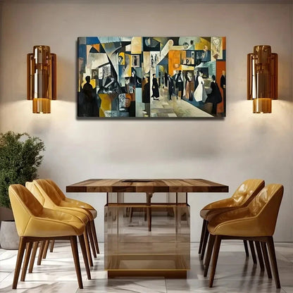 Exhibition People Creative Wall Art Canvas Office Home Room Framed 120x60cm