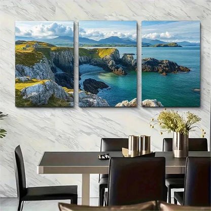 3pcs Anglesey Snowdonia Travel Poster Perfect Wall Art Set Canvas Framed 50x70cm - High Quality Print 100% Australian Made Wall Canvas Ready to Hang - Bella Home Decor