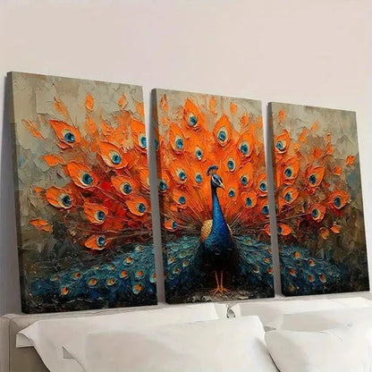 3pcs Abstract Animal Bird Texture Painting P  Wall Art Set Canvas Unframed - High Quality Print 100% Australian Made Wall Canvas - Bella Home Decor