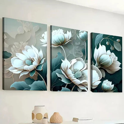 3pcs Featuring Abstract Floral Stunning Print Wall Art Canvas Unframed - High Quality Print 100% Australian Made Wall Canvas