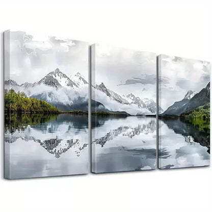 3pcs Abstract Decorative Landscape Serene Snowy  Art Set Canvas Unframed - High Quality Print 100% Australian Made Wall Canvas - Bella Home Decor