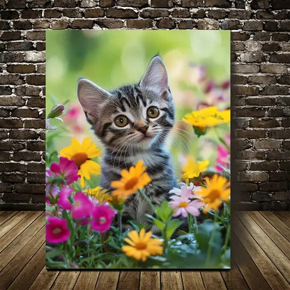 Charming American Shorthair Kitten Painting  40x60cm Metal Print Ready to Hang