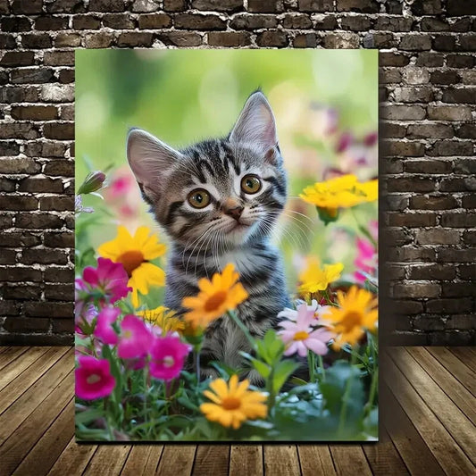 Charming American Shorthair Kitten Painting  40x60cm Metal Print Ready to Hang