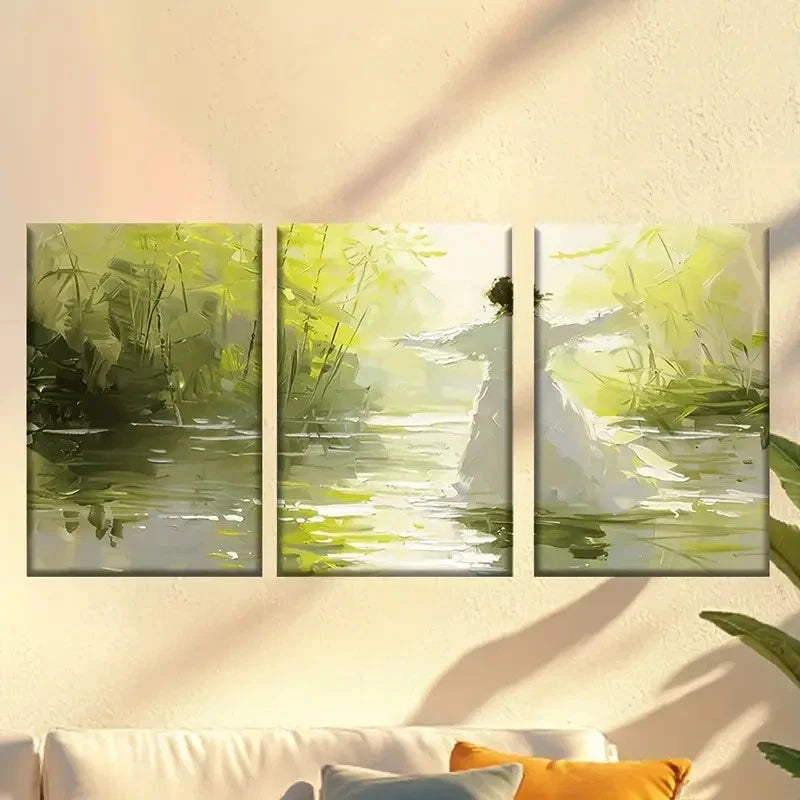 3pcs Impressionist Art Forest Dancer Wall Art Set Canvas Framed 40x60cm - High Quality Print 100% Australian Made Wall Canvas Ready to Hang