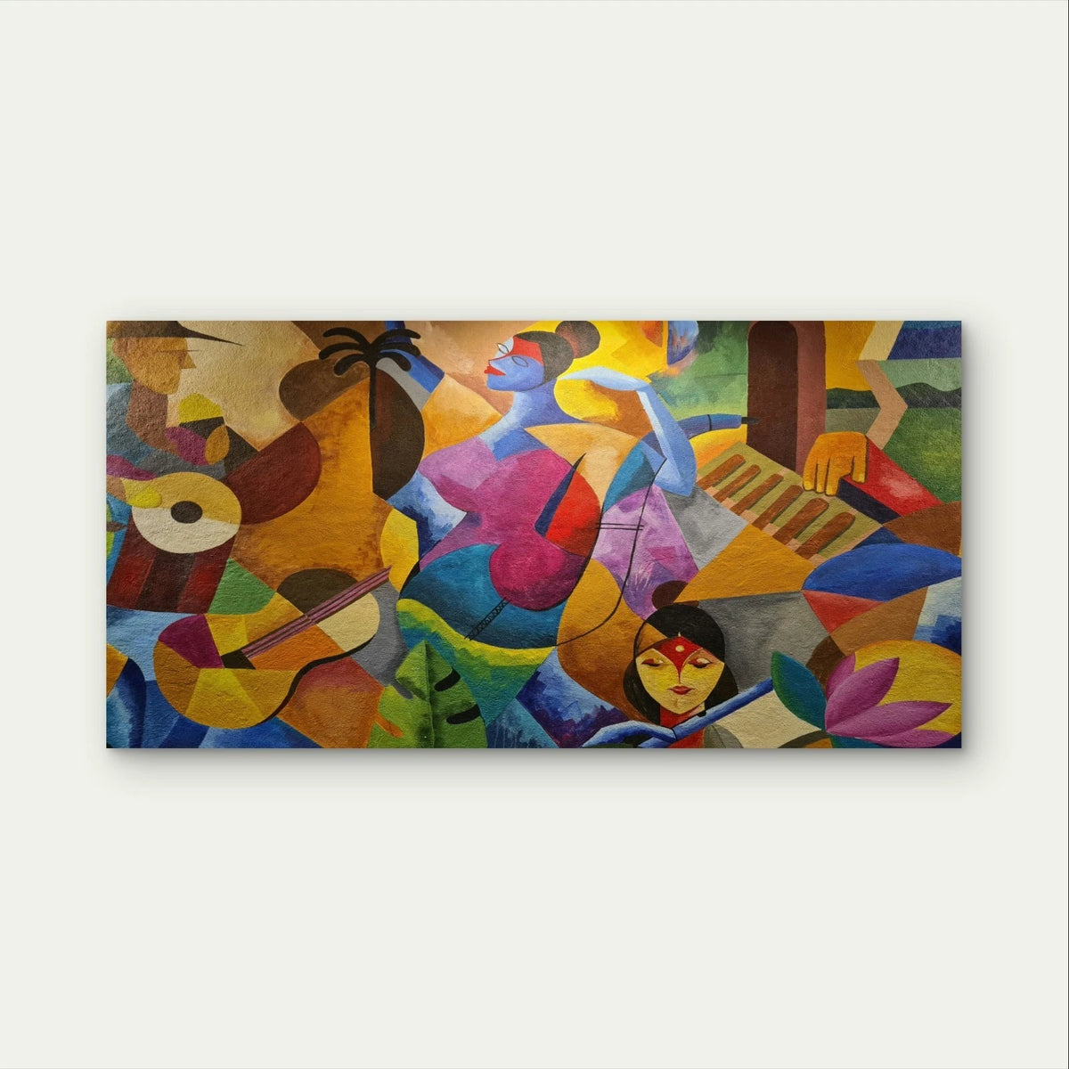 Contemporary Abstract Music Fine Art Wall Art Canvas Office Home Framed 120x60cm