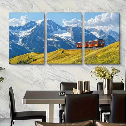 3pcs Rigi Travel Print Metal Print Ready to Hang Art